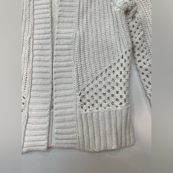 NWOT never worn abercrombie open front cardigan beige XXS open weave detail - Picture 4 of 8